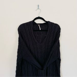 Free People Over Sized Black Sweater